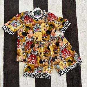 Disney Mickey Farmyard Bamboo Pajama Set - Yellow and Black